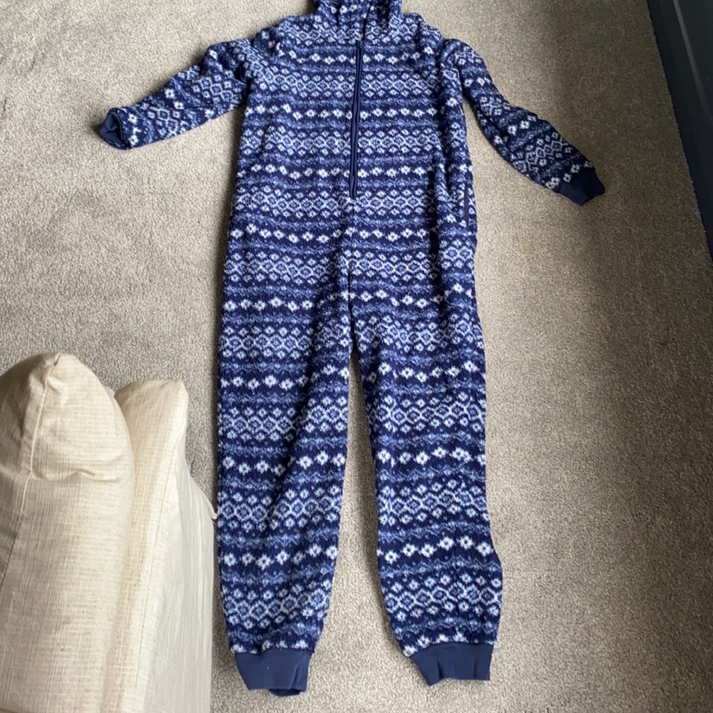 Blue and white onesie